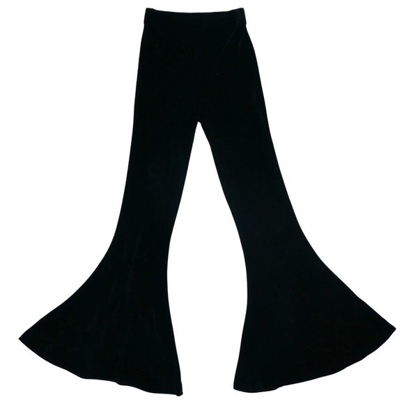 VeLVeT Killstar Black Hippie Pants Flare Bell Bottoms Pullon Elastic Waist XS - Picture 1 of 6
